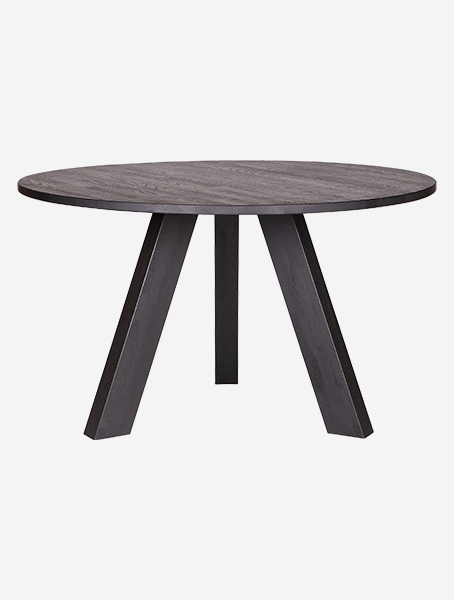 Woood Rhonda kruhový drevený stôl - Čierna - VÝPREDAJ